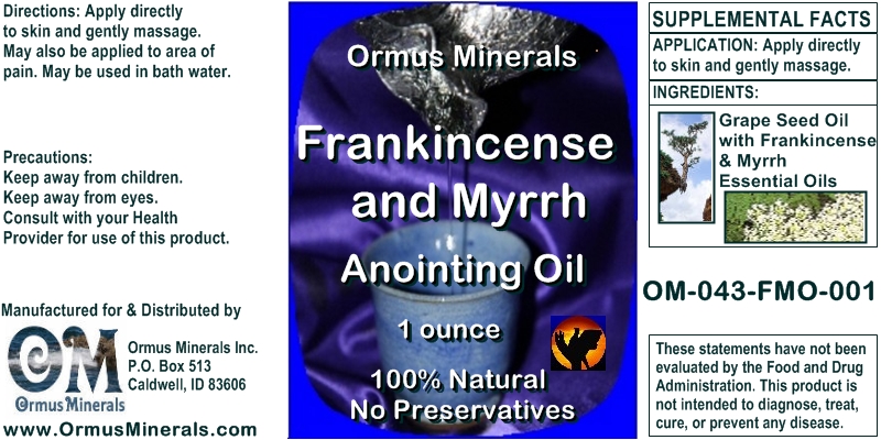 Ormus Minerals Frankincense & Myrrh Anointing Oil 1 oz