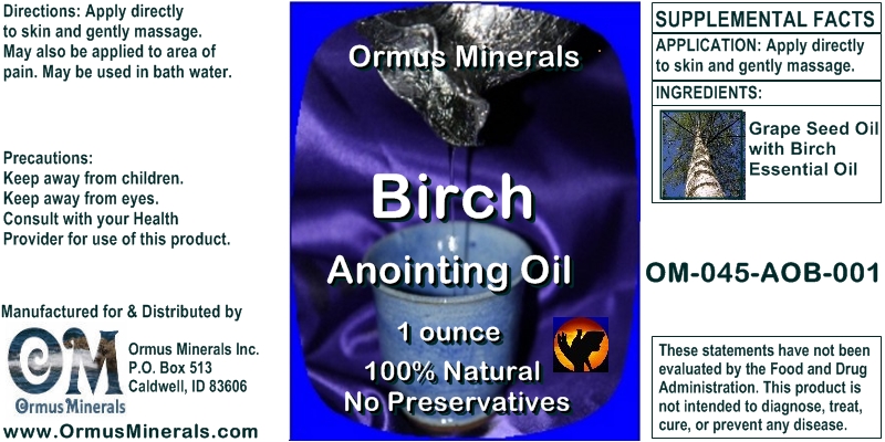 Ormus Minerals Birch Anointing Oil 1 oz