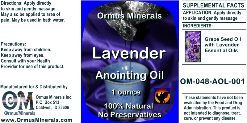 Ormus Minerals Lavender Anointing Oil 1 oz