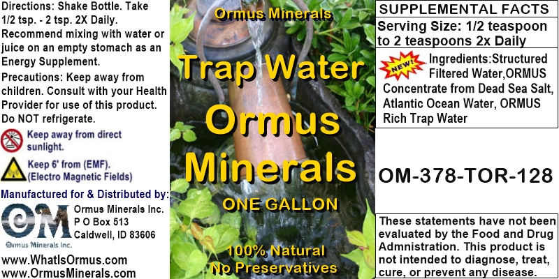 ormus Minerals - Trap Water Ormus Minerals