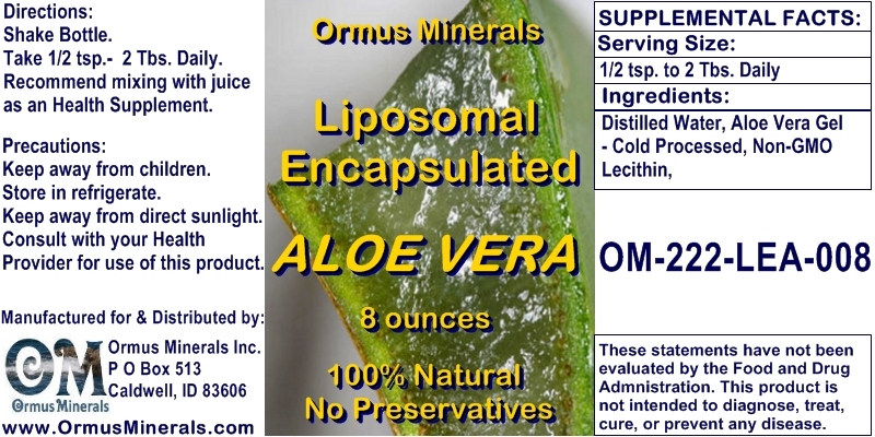 Ormus Minerals Liposomal Encapsulated Aloe Vera